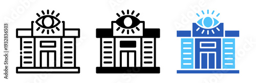 Optical Clinic Icon Collection Glyph & Mixed Style 