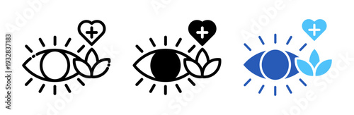 Ocular Therapy Icon Collection Glyph & Mixed Style 