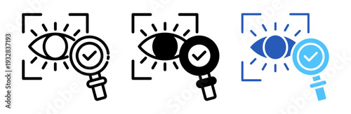 Retina Scan Icon Collection Glyph & Mixed Style 