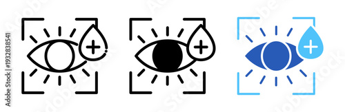 Optical Health Icon Collection Glyph & Mixed Style 