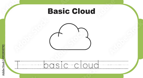 Basic Cloud Drawing for Kids Learning and Tracing Activity