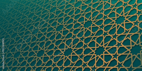 Intricate Geometric Patterns of Islamic Art Design Captured in a Fascinating Background