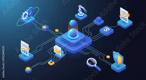 Digital Devices Connected to Central Server.