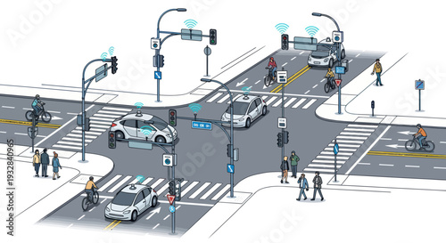 Smart City Intersection: Autonomous Cars, Drones, and Connected Traffic Systems