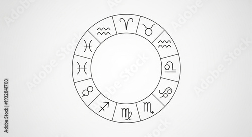 Zodiac Wheel Depiction - A Detailed Circular Representation of Astrological Signs.