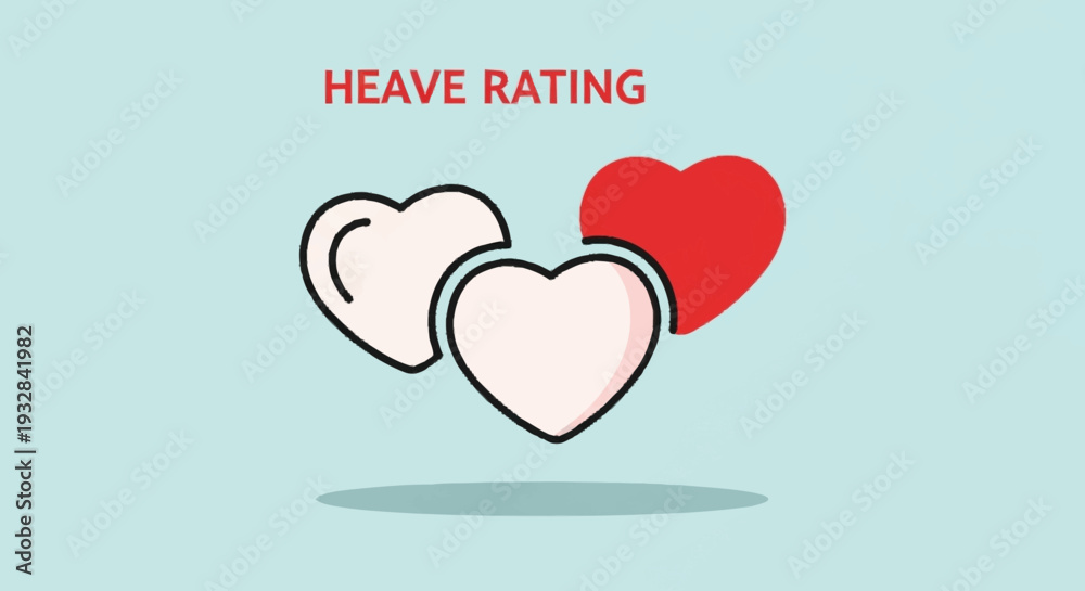 Φωτογραφία Hearts with Heave Rating Graphic Illustration.