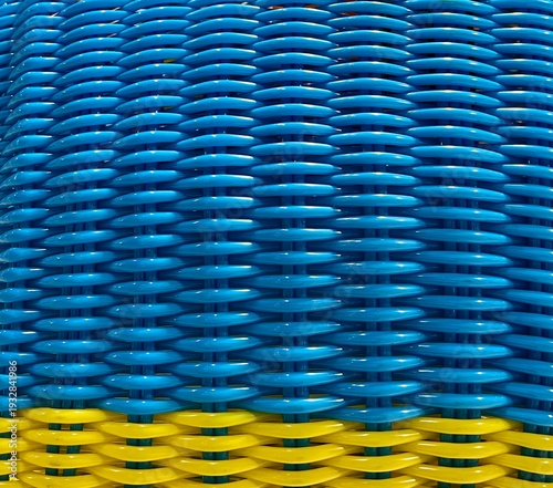 Colorful woven plastic basket background