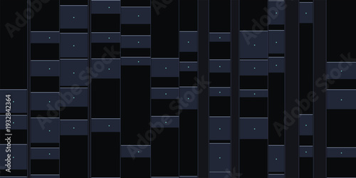 3D Dark Tech Background with Vertical Data Columns and Glowing Cyan Nodes for Software Development