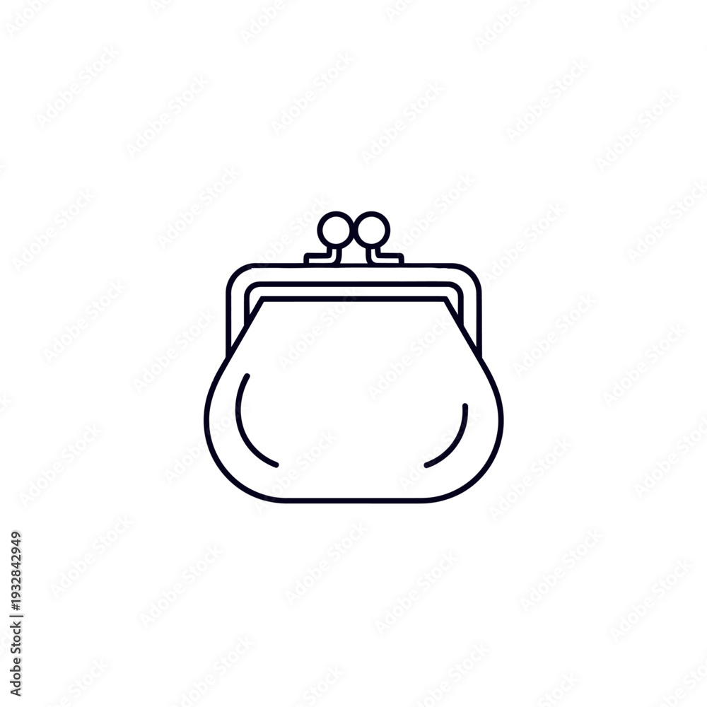 Obraz premium Purse icon for finance and shopping, minimalist vector design