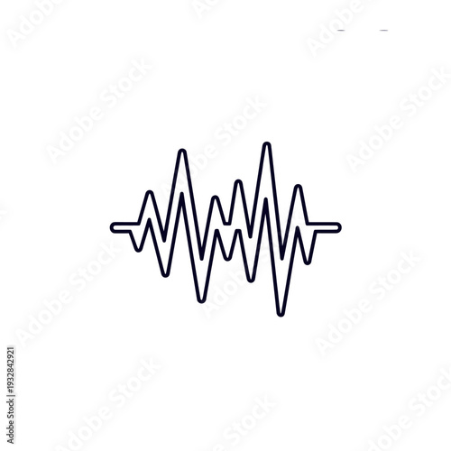 Sound wave icon for audio signal and music apps, minimalist vector symbol