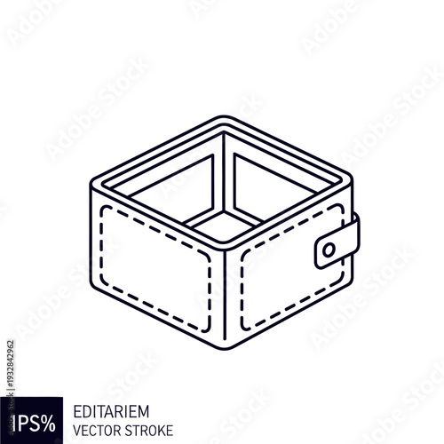 Wallet icon for payment and finance apps, minimalist vector stroke