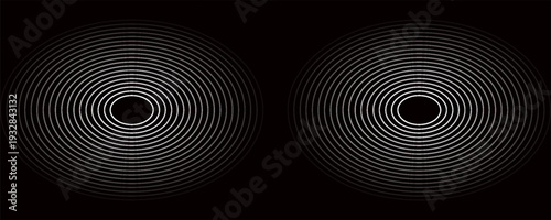 Create a bold look with a centric circle background featuring vector graphics of sound waves.eps 10