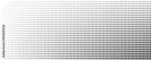 Dotted halftone gradient texture. Fading polka dot background. Repeated dots gradation pattern. Black and white vanishing comic pop art backdrop. wallpaper. Vector