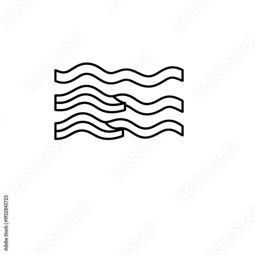 Waveform icon for audio signal and music interface, minimalist vector symbol