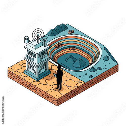 Man Standing Near Industrial Water Treatment Facility.