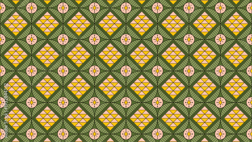 Seamless Green and Yellow Geometric Pattern
