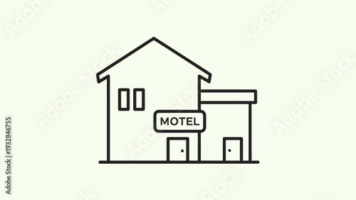 Simple line drawing of a motel.