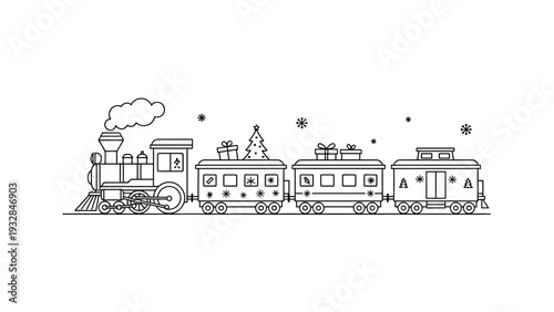 Vintage Steam Train Locomotive Engine.