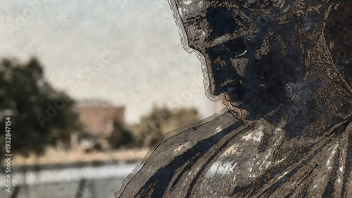 Wallpaper Mural Statue classical with intricate details and weathered texture featuring sculpture, monument, figurative with art and historical elements for bronze, Torontodigital.ca