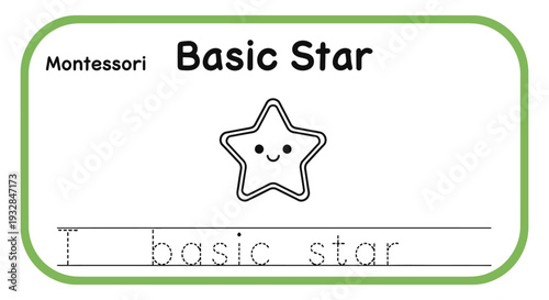 Montessori Basic Star Worksheet for Kids Learning to Write