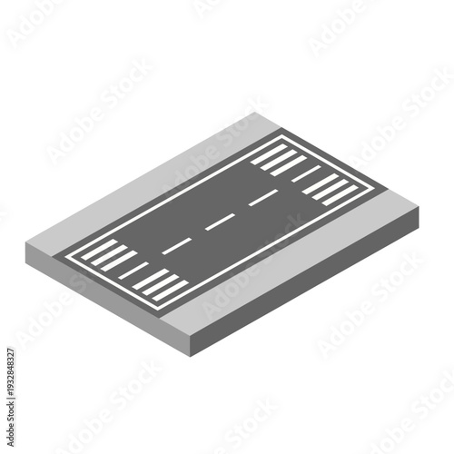 Gray Road Surface with White Markings.