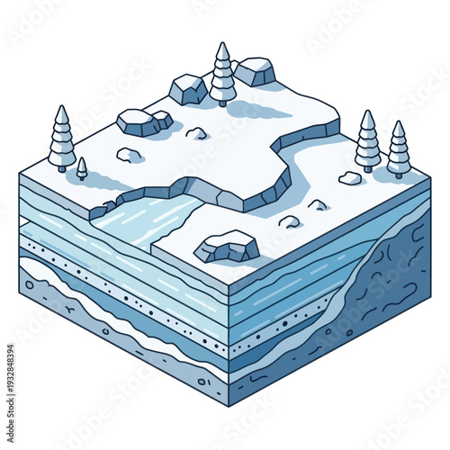 3D Geological Cross Section of the Earth.