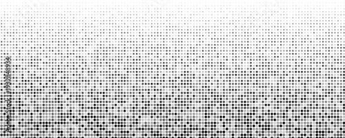 Set of halftone dots gradient pattern texture isolated on white background. Straight dotted spots using halftone circle dot raster texture. Vector blot half tone collection.