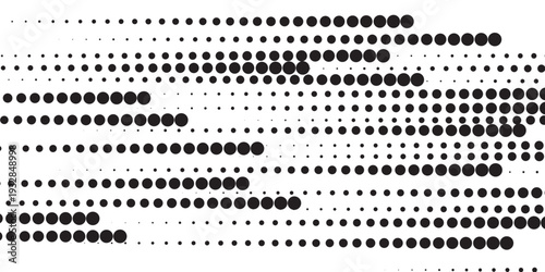 Set of halftone dots gradient pattern texture isolated on white background. Straight dotted spots using halftone circle dot raster texture. Vector blot half tone collection.