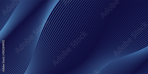 Futuristic abstract background with glowing wave. Shiny moving lines design element. Modern blue gradient flowing wave lines. Technology concept.