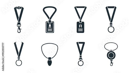 Collection of various badge holders and ID lanyards displayed together