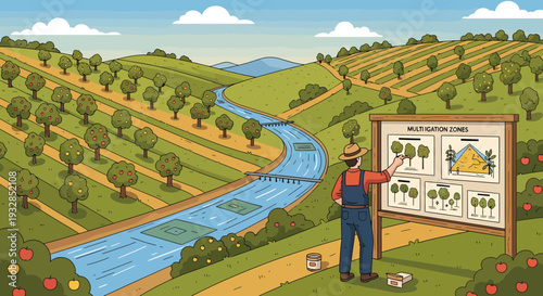 Farmer Explaining Agricultural Techniques on a Farm.