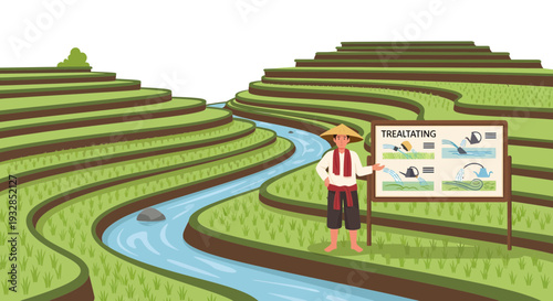 Farmer Explaining Agricultural Techniques on a Whiteboard.