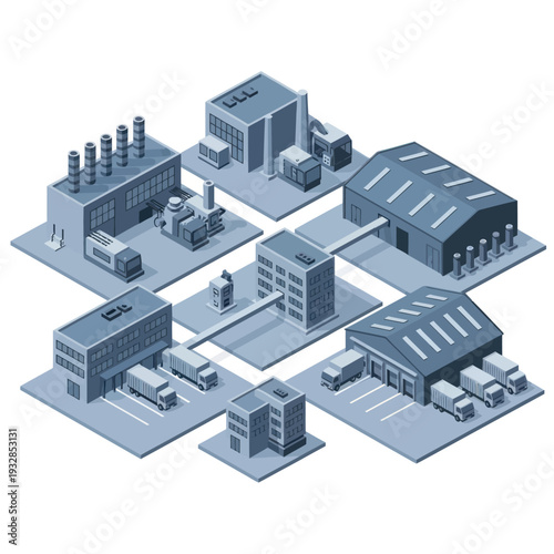 Industrial Factory Buildings and Warehouses Complex.