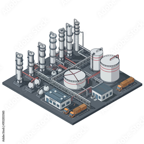 Industrial Plant Facility with Storage Tanks.