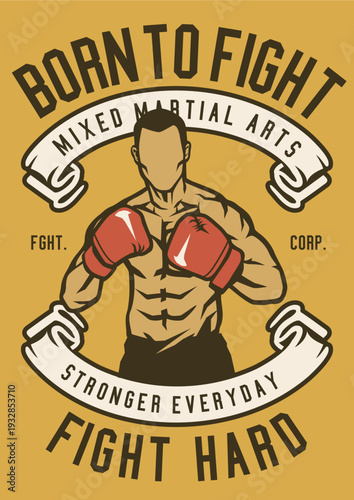 Mixed Martial Arts Boxer Vintage Badge
