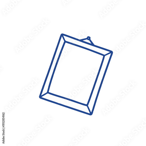 Angled empty picture frame line drawing for perspective shift and creative disruption in modern art for New Year