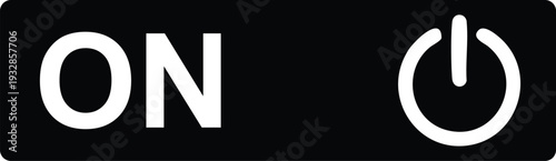 Black and white o n and power button sign