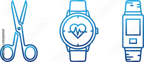 Medical Scissors Heart Rate Watch Fitness Tracker