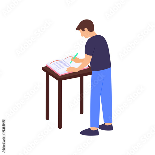Recording Sales in Register, Entering transactions into cash register, Flat vector character illustration