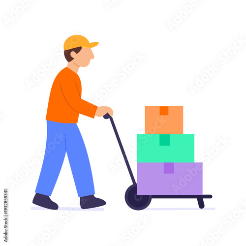Warehouse Storage, Keeping goods safely stored in warehouse, Flat vector character illustration