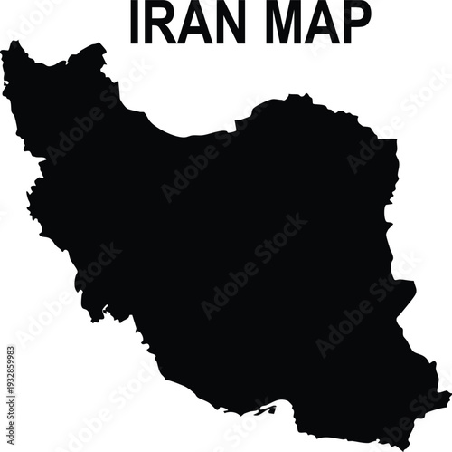 Black silhouette map of iran