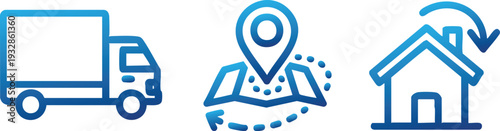 Delivery Service Logistics and Transportation Line Icon