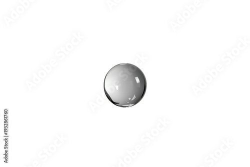 Water drop or sphere reflecting light with transparent background, representing clarity, purity, and precision