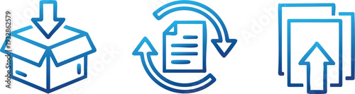 Archive Restore and Backup Line Icons