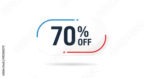 70% Off Discount Sale Tag Vector