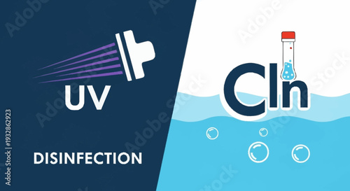 UV Disinfection and Cleaning Products Illustration.