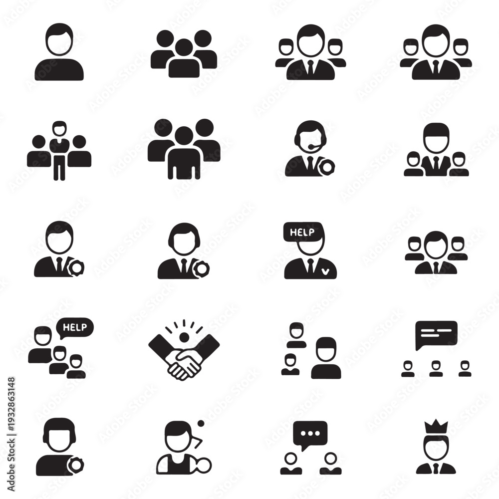 Fototapeta premium Profile, Team & Admin User Icon Set