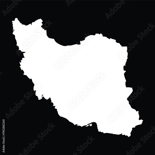 White silhouette of iraq on black background