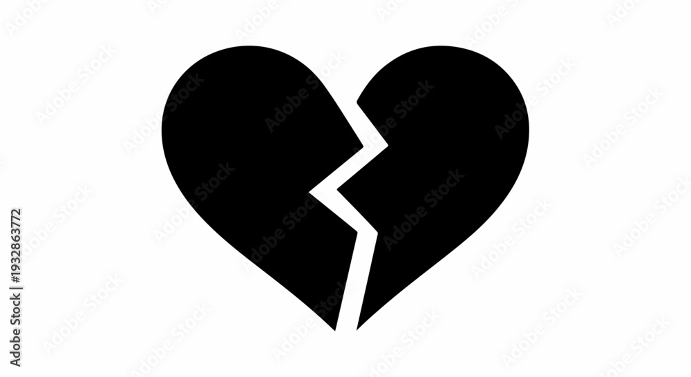 Obraz premium Symbolic representation of a broken heart, symbolizing sadness and loss.