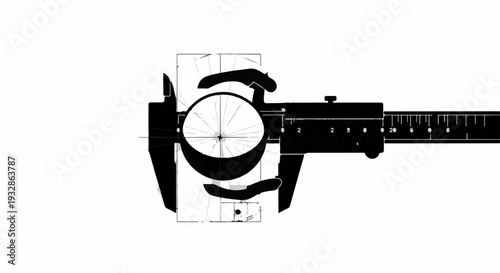 Precision measuring tool accurately measuring a wooden block against a clean white background.